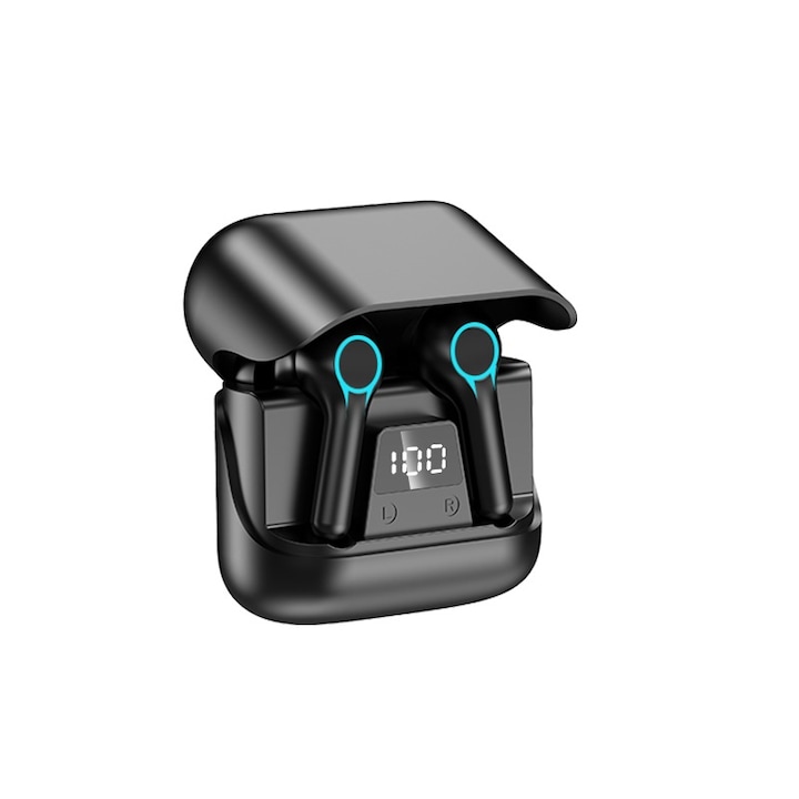 Casti wireless BlueTooth YS Series TWS 2020 Stereo cu touch si incarcare wireless compatibila, conectare automata, Android & iOS, BlueTooth 5.0, Noise Cancelling, Apeluri telefon si Microfon integrat