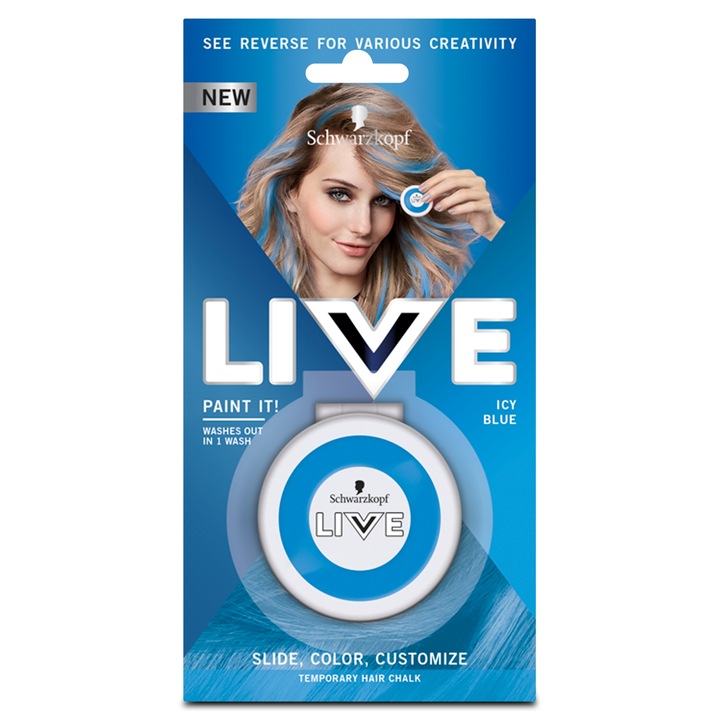 Vopsea de par Schwarzkopf Live Paint it! Chalk Icy Blue