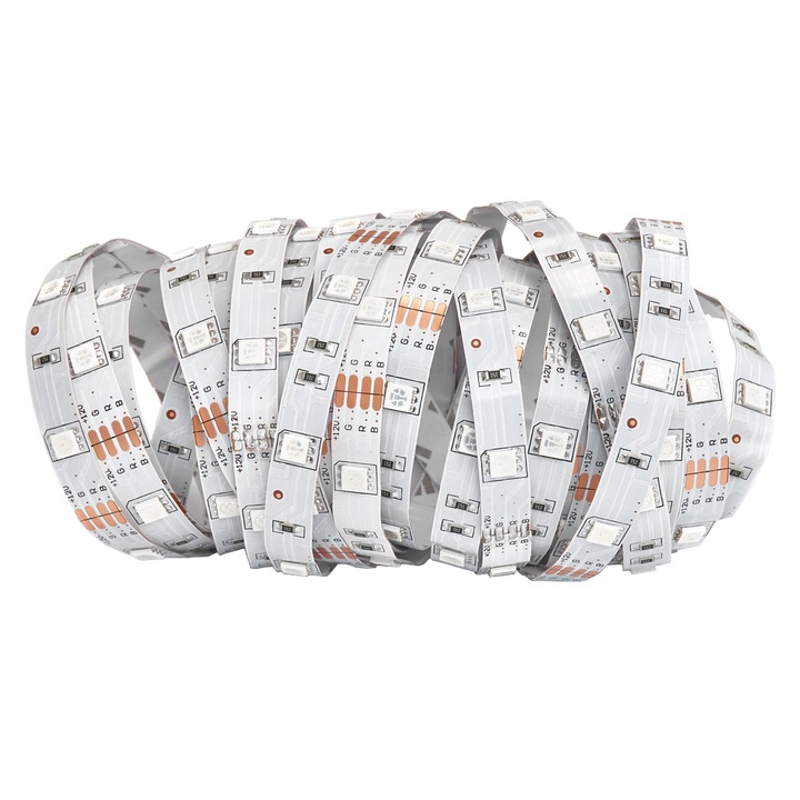 Цветна LED лента, 12V, 5050 30LED, RGB, IP20, 1м
