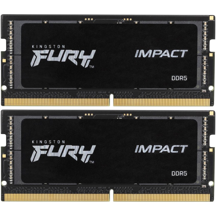 Памет за лаптоп Kingston Fury Impact, 16GB DDR5, 4800MHz CL38, Dual Channel Kit