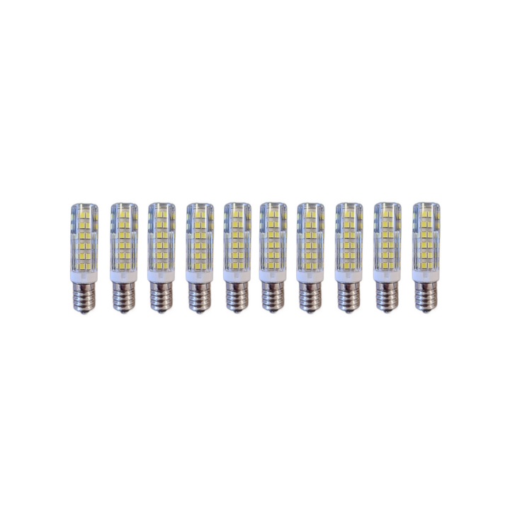 Set 10 x Becuri LED RFAN, E14, Lumina Rece, 6000K, 9W