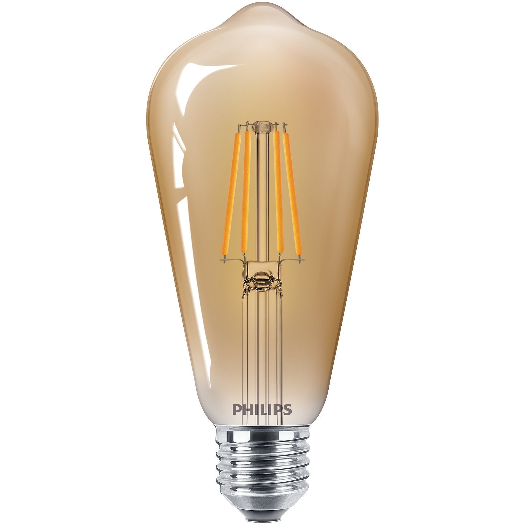 Parcel fog second Bec LED filament Philips clasic ST64 E27 4W 400lm lumina calda 2500 K,  auriu - eMAG.ro