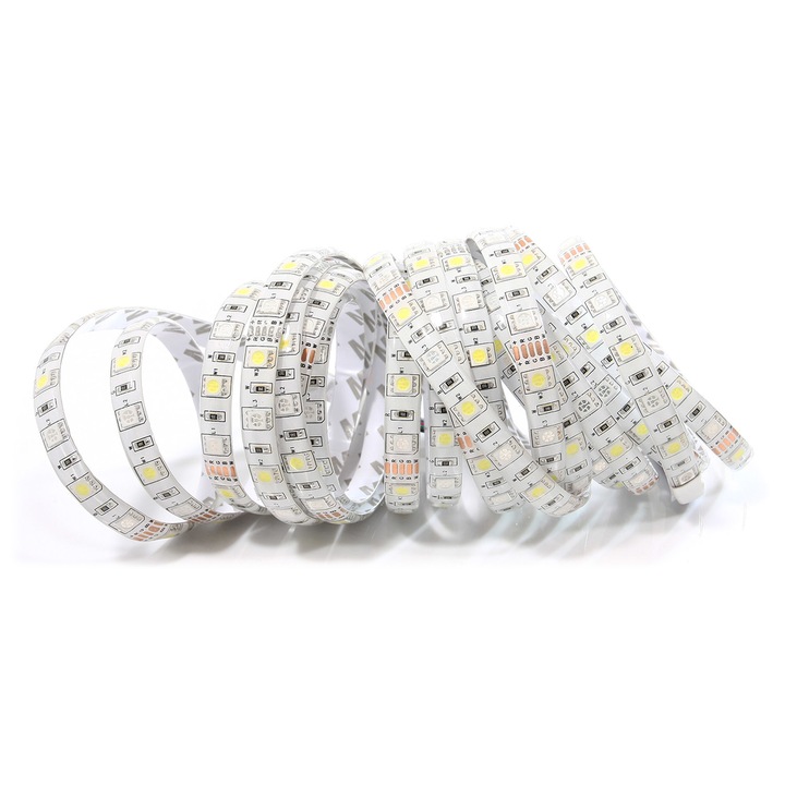 LED лента Koloreno, 12V, 5050, 300LED, 5м, IP65, 3000K, RGB/Топло бяло