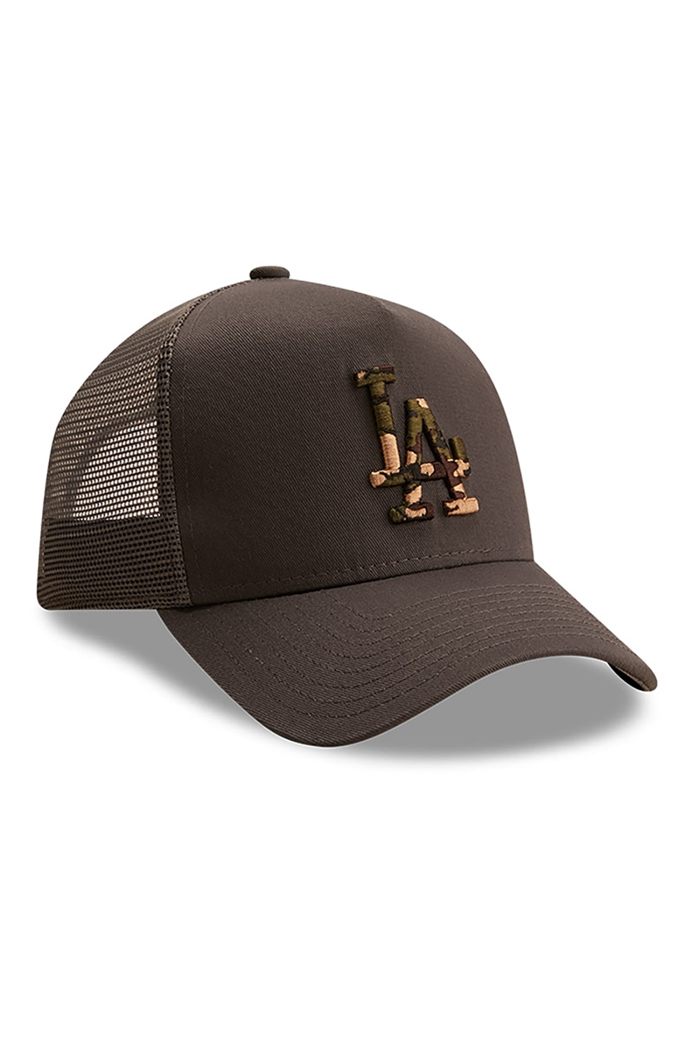 New Era, Sapca trucker cu detaliu logo in relief LA Dodgers, Gri ...