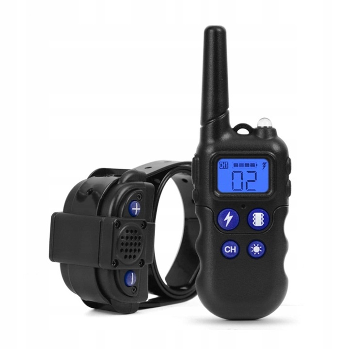 Zgarda electrica profesionala pentru dresaj caini, cu telecomanda, raza ultra-lunga 2000m, reincarcabila USB, rezistenta la apa, 4 moduri: sunet, vibratii, soc, lumina, pentru toate taliile