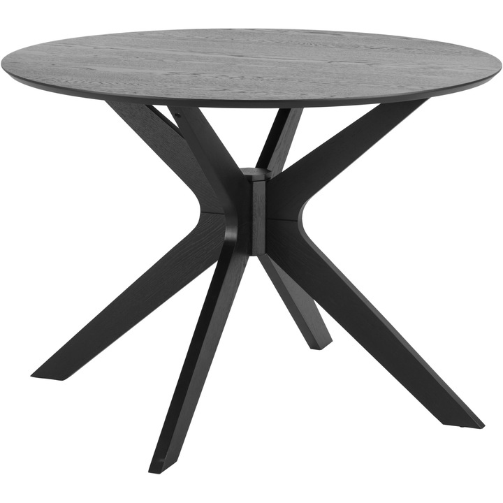 Маса Dining Actona Duncan, MDF, Кръгла, 105x75 см, Черен