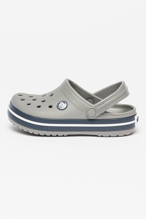 Crocs, Saboti slingback convertibili cu dunga contrastanta Crocband, Gri