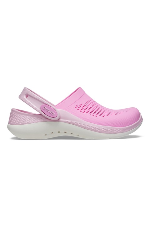 Crocs, Гумен крокс с отворена пета, Бял/Светлорозов