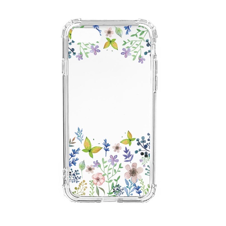 Силиконов калъф Unique за Apple iPhone SE 2020 / iPhone 8 / iPhone 7, Butterfly Flowers, Anti Shock, AS 95