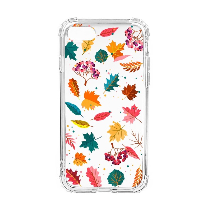 Husa Anti Shock Silicon Compatibila Cu Apple iPhone SE 2020 / iPhone 8 / iPhone 7, Feathers Color, Military Grade Drop Protection, AS 99