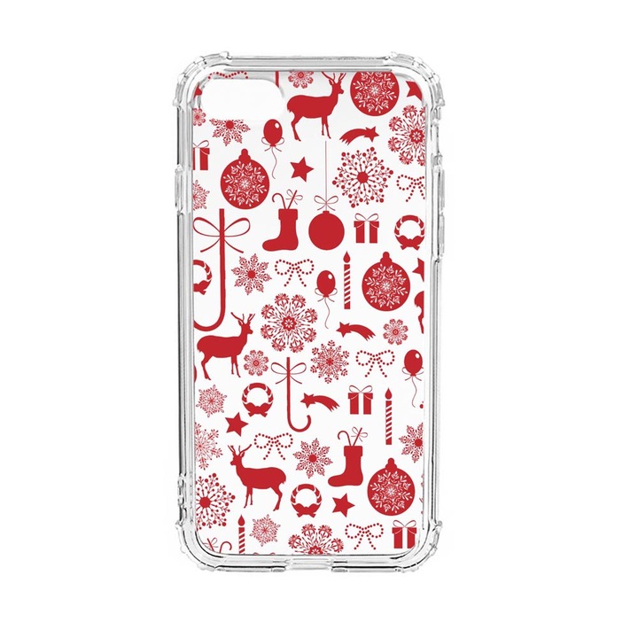 Силиконов калъф Unique за Apple iPhone SE 2020 / iPhone 8 / iPhone 7, Chirstmas Pattern, Anti Shock, AS 7