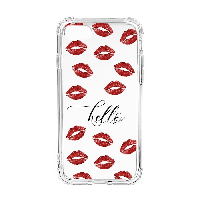 Силиконов калъф Unique за Apple iPhone SE 2020 / iPhone 8 / iPhone 7, Hello Kisses, Anti Shock, AS 140