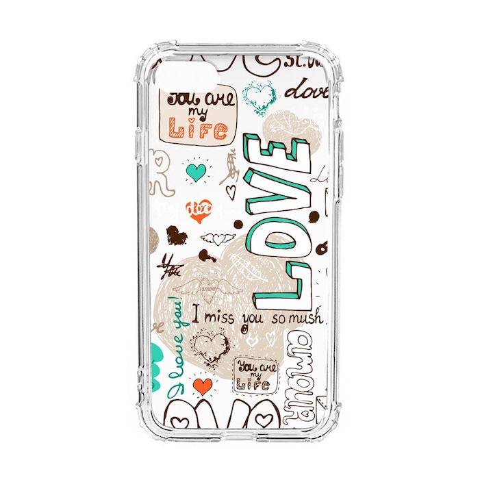 Силиконов калъф Unique за Apple iPhone SE 2020 / iPhone 8 / iPhone 7, Love, Anti Shock, AS 25