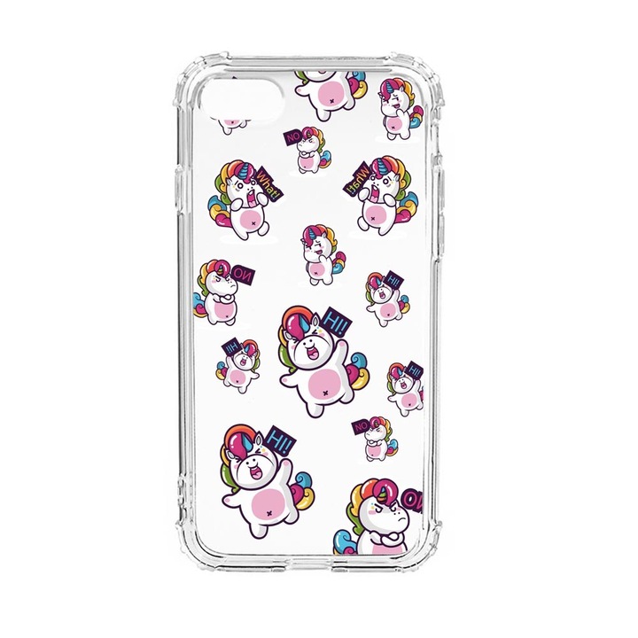 Husa Anti Shock Silicon Compatibila Cu Apple iPhone SE 2020 / iPhone 8 / iPhone 7, Fat Unicorn, Military Grade Drop Protection, AS 80