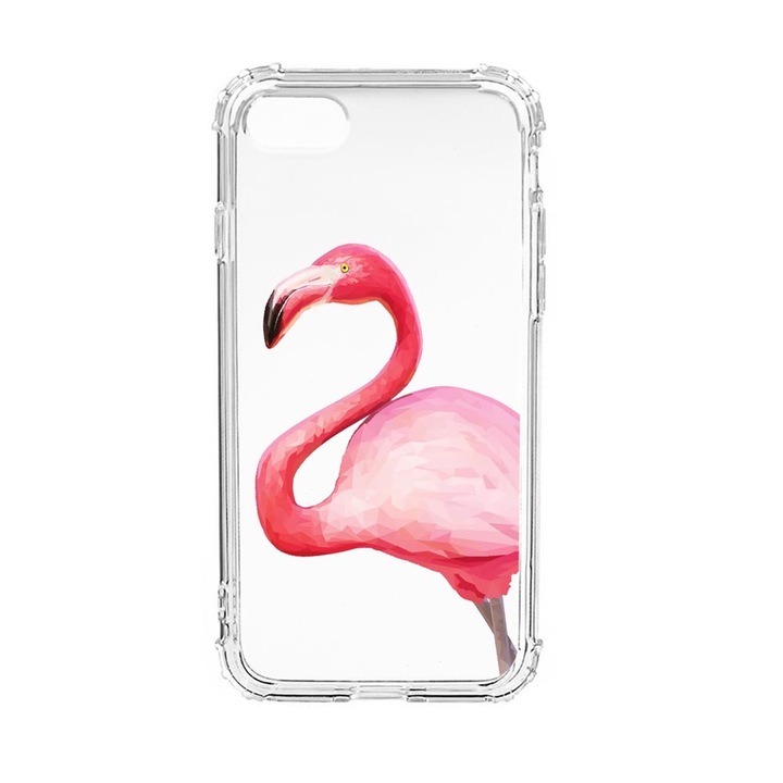 Husa Anti Shock Silicon Compatibila Cu Apple iPhone SE 2020 / iPhone 8 / iPhone 7, Flamingo, Military Grade Drop Protection, AS 55