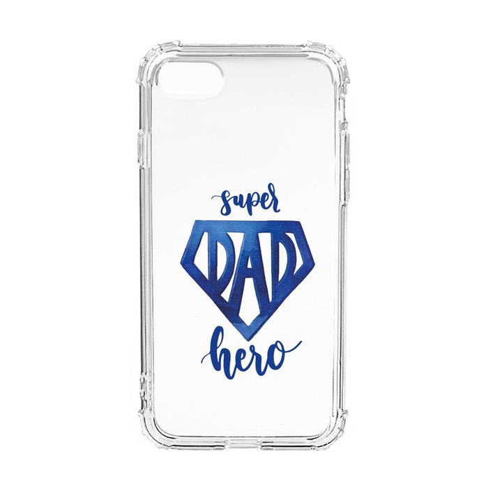 Husa Anti Shock Silicon Compatibila Cu Apple iPhone SE 2020 / iPhone 8 / iPhone 7, Superhero Dad, Military Grade Drop Protection, AS 182