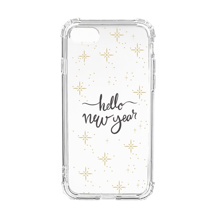 Husa Anti Shock Silicon Compatibila Cu Apple iPhone SE 2020 / iPhone 8 / iPhone 7, Hello New Year, Military Grade Drop Protection, AS 173