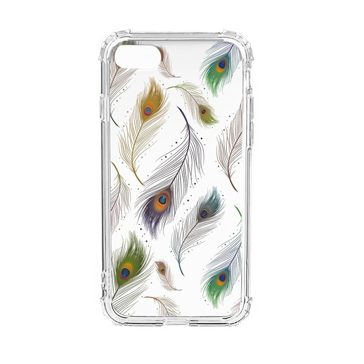 Husa Anti Shock Silicon Compatibila Cu Apple iPhone SE 2020 / iPhone 8 / iPhone 7, Peacock, Military Grade Drop Protection, AS 152