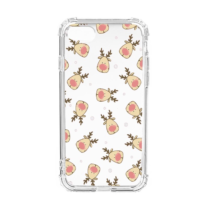 Husa Anti Shock Silicon Compatibila Cu Apple iPhone SE 2020 / iPhone 8 / iPhone 7, Reindeers, Military Grade Drop Protection, AS 349