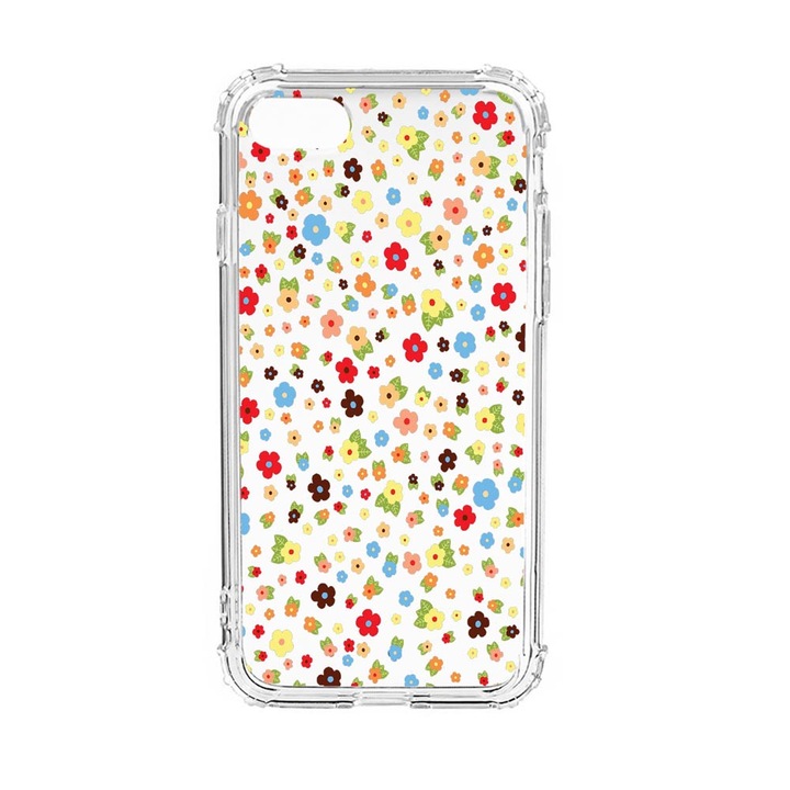 Husa Anti Shock Silicon Compatibila Cu Apple iPhone SE 2020 / iPhone 8 / iPhone 7, Happy Little Flowers, Military Grade Drop Protection, AS 501