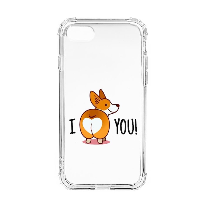 Силиконов калъф Unique за Apple iPhone SE 2020 / iPhone 8 / iPhone 7, Sweet doggy Emoji, Anti Shock, AS 593