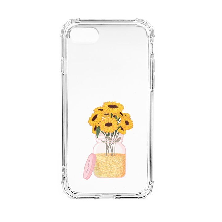 Husa Anti Shock Silicon Compatibila Cu Apple iPhone SE 2020 / iPhone 8 / iPhone 7, Sun Flower, Military Grade Drop Protection, AS 639