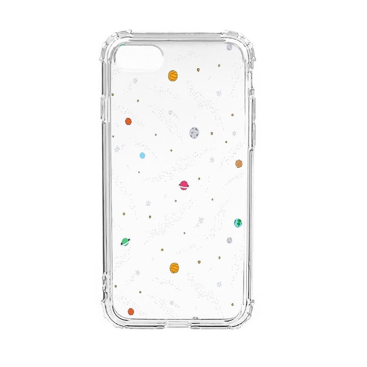 Силиконов калъф Unique за Apple iPhone SE 2020 / iPhone 8 / iPhone 7, Universe, Planets, Anti Shock, AS 470