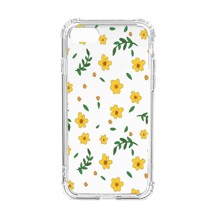 Husa Anti Shock Silicon Compatibila Cu Apple iPhone SE 2020 / iPhone 8 / iPhone 7, Little yellow flowers, Military Grade Drop Protection, AS 696