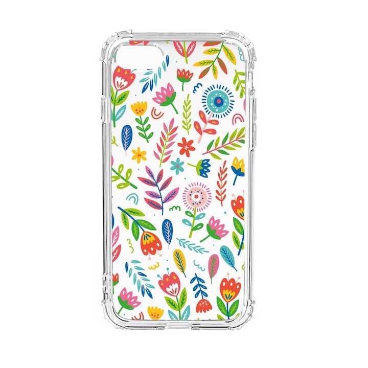 Силиконов калъф Unique за Apple iPhone SE 2020 / iPhone 8 / iPhone 7, Happy Flowers, Anti Shock, AS 756