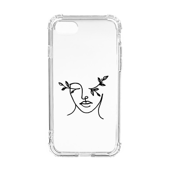 Силиконов калъф Unique за Apple iPhone SE 2020 / iPhone 8 / iPhone 7, Woman Abstract, Anti Shock, AS 736