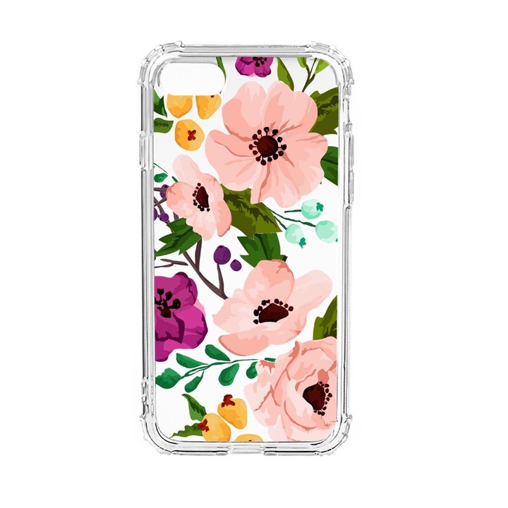Strapabíró Anti Shock Védőtok, Apple iPhone SE 2020 / iPhone 8 / iPhone 7, Pastel Flowers, Military Grade Drop Protection, AS 629