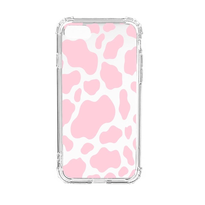 Силиконов калъф Unique за Apple iPhone SE 2020 / iPhone 8 / iPhone 7, Pink Cow, Anti Shock, AS 786