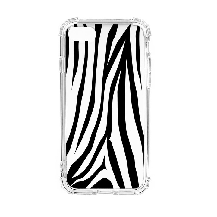 Husa Anti Shock Silicon Compatibila cu Apple iPhone SE 2020 / iPhone 8 / iPhone 7, Black Zebra, Military Grade Drop Protection, AS 785