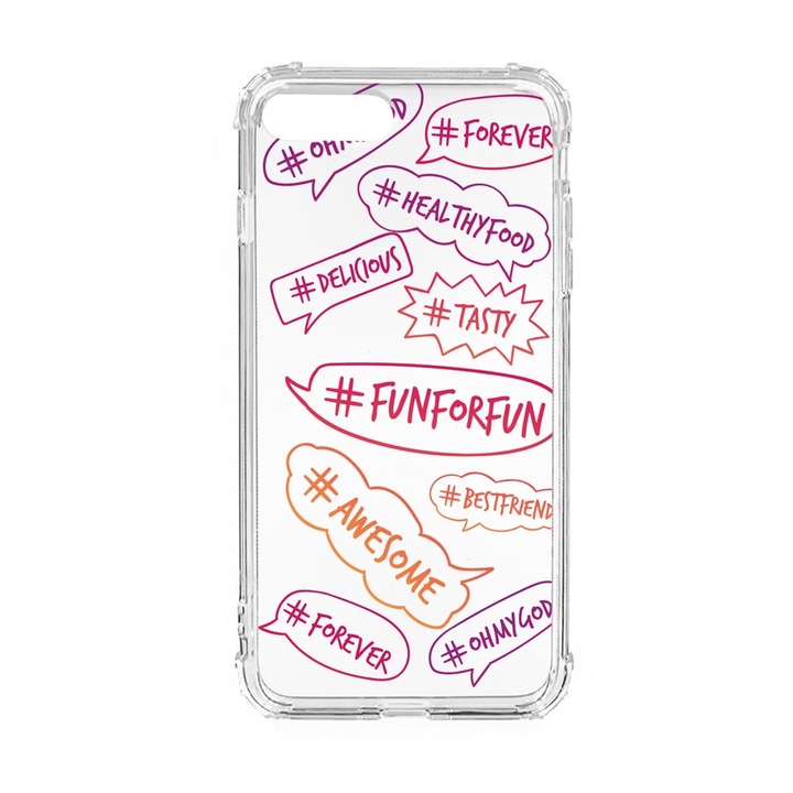 Husa Anti Shock Silicon Compatibila Cu Apple iPhone 8 Plus / iPhone 7 Plus, Fun, Military Grade Drop Protection, AS 125