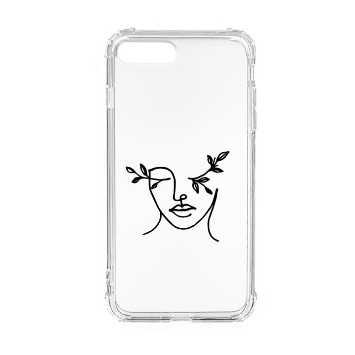 Husa Anti Shock Silicon Compatibila cu Apple iPhone 8 Plus / iPhone 7 Plus, Woman Abstract, Military Grade Drop Protection, AS 736