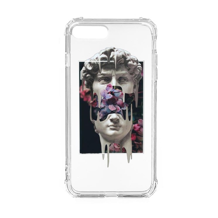 Husa Anti Shock Silicon Compatibila cu Apple iPhone 8 Plus / iPhone 7 Plus, David Statue, Military Grade Drop Protection, AS 753