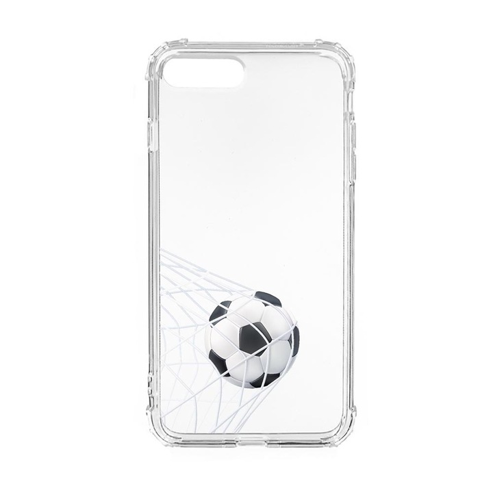 Husa Anti Shock Silicon Compatibila cu Apple iPhone 8 Plus / iPhone 7 Plus, Football - Goooaaall, Military Grade Drop Protection, AS 775