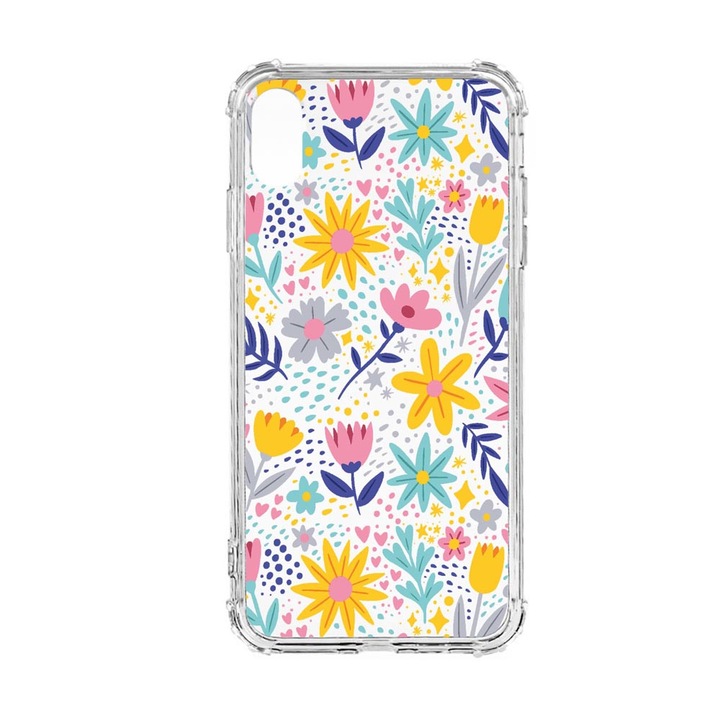 Husa Anti Shock Silicon Compatibila cu Apple iPhone XS Max, Little Flowers, Military Grade Drop Protection, AS 758