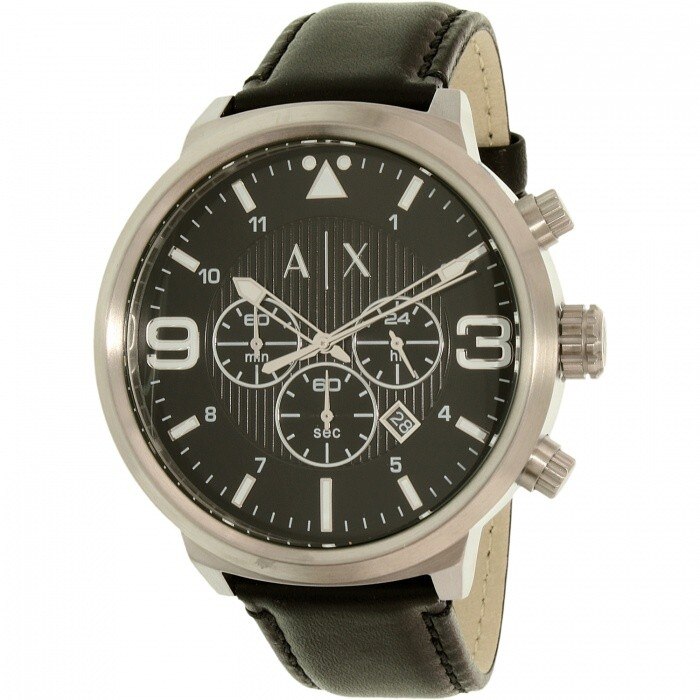 Ceas Armani Exchange barbatesc Atlc AX1371 negru Leather Quartz