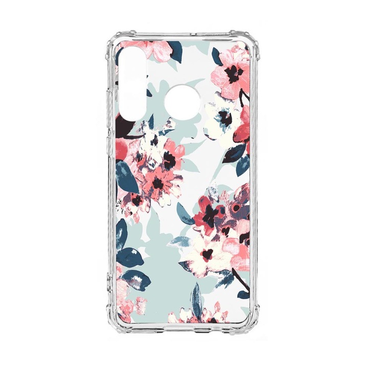 Husa Anti Shock Silicon Compatibila Cu Huawei P30 Lite, Pastel Colors Collection Flowers, Military Grade Drop Protection, AS 508