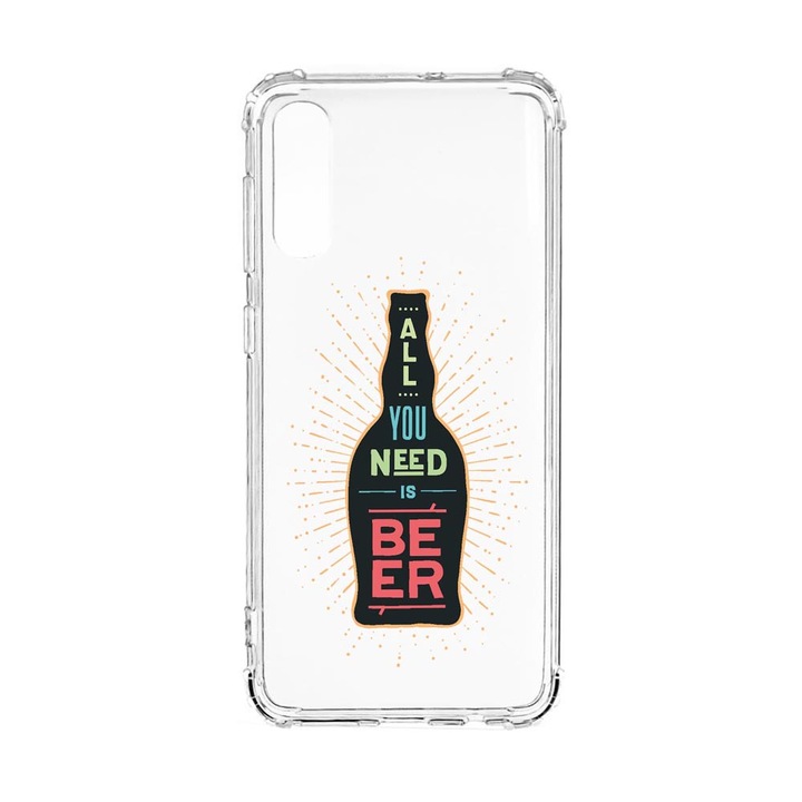 Husa Anti Shock Compatibila cu Samsung Galaxy A50, All You Need Is Beer, Premium Silicon, Military Grade Drop Protection, AS 790