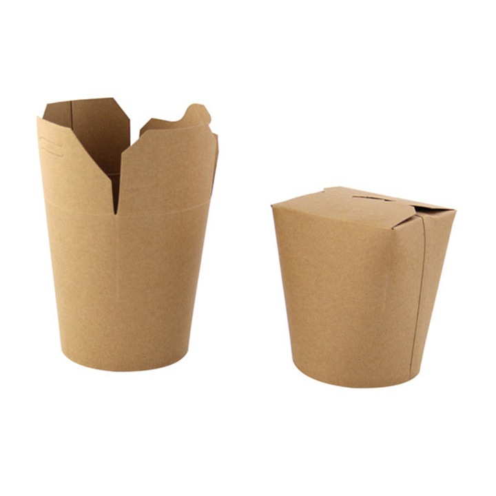 Set cutii carton noodles rotund kraft natur,50 buc, dimensiune 750 cc