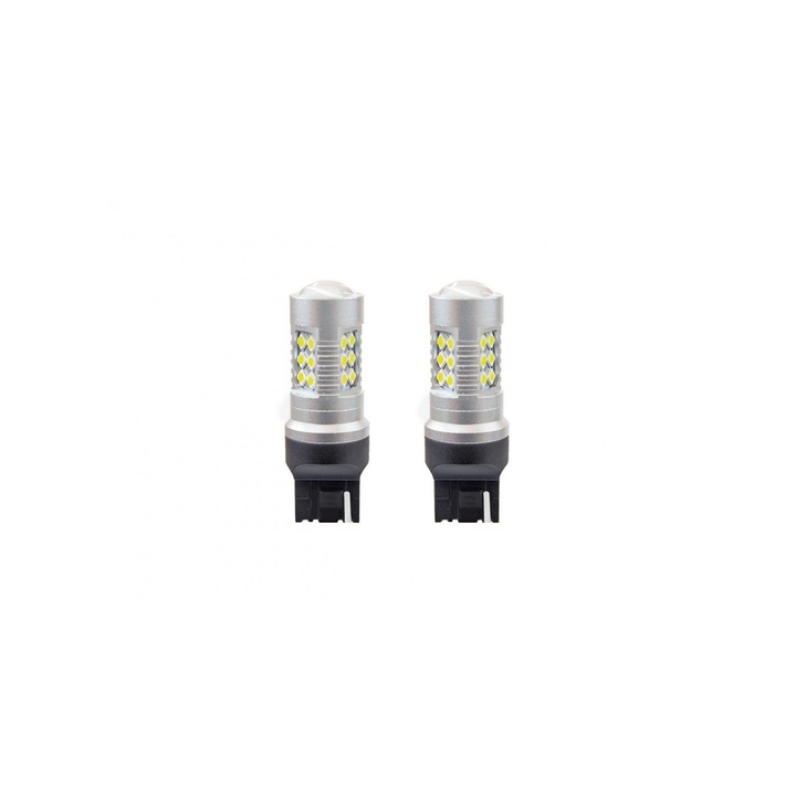 Комплект от 2 Led Auto крушки, бели T20 W21W Canbus с 24SMD, единичен интензитет, 12-24V