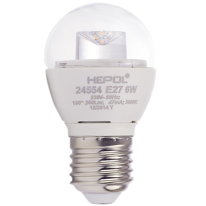 Led крушка Hepol mini E27 6W 550lm топла светлина 3000 K, 81x45mm