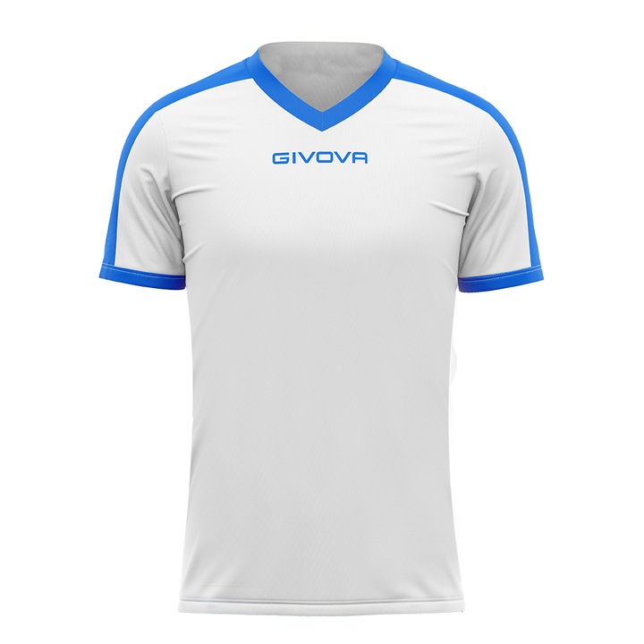 Tricou sport Givova Revolution, Alb/Albastru royal
