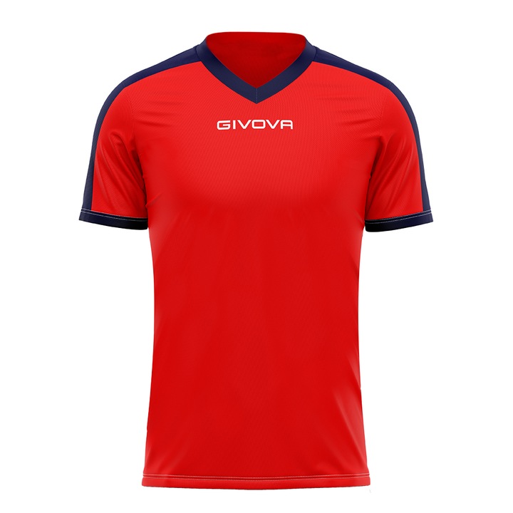 Tricou sport Givova Revolution, Rosu/Bleumarin