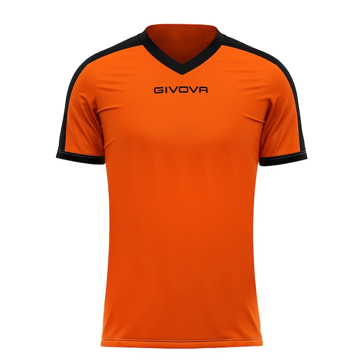 Tricou sport Givova Revolution, Negru/Portocaliu