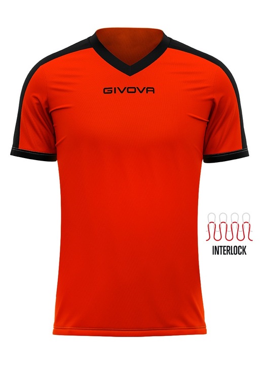 Givova Revolution sportpóló, Fekete/Narancssárga