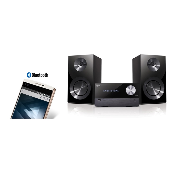 LG CM2460 Micro Hifi, 100 W, CD Lejátszó, USB, Bluetooth, Fekete