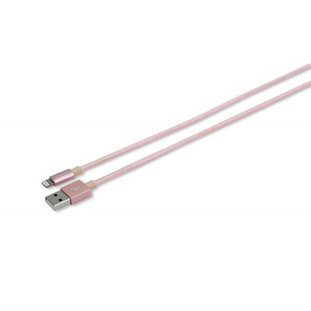 Cablu Romoss lightning Nylon, MFI (made for iPhone), Data sync & 2.4 A Quick Charge, pentru iPhone 8, iPhone 8 Plus, iPhone x, rose gold, 1m Cablu Romoss lightning Nylon, MFI (made for iPhone), Data sync & 2.4 A Quick Charge, pentru iPhone 8, iPhone 8 Plus, iPhone x, rose gold, 1m